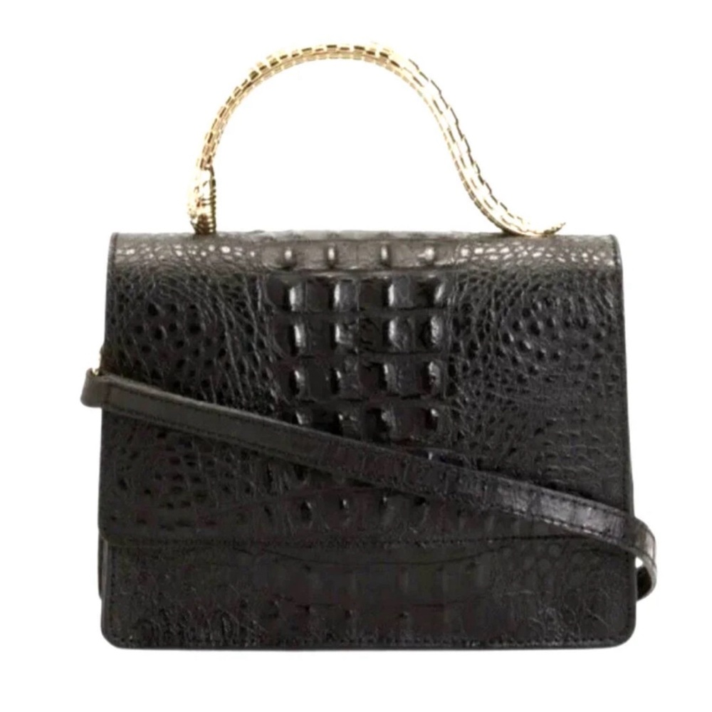 House Of Harlow 1960 Leather Croc Embossed Snake Handle Crossbody